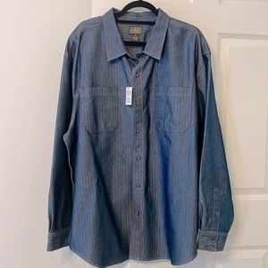 NWT Heavy Duty Stylish Denim-Like Work Shirt.